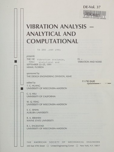 Cover for Vibration analysis, analytical and computational