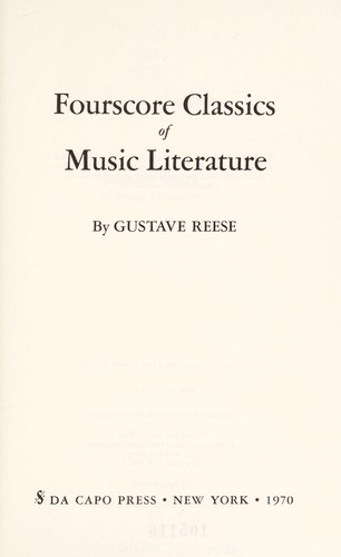 Cover for Fourscore classics of music literature