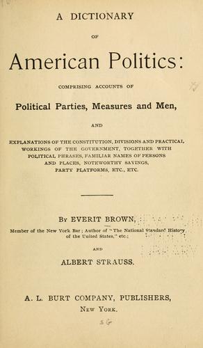 Cover for A dictionary of American politics