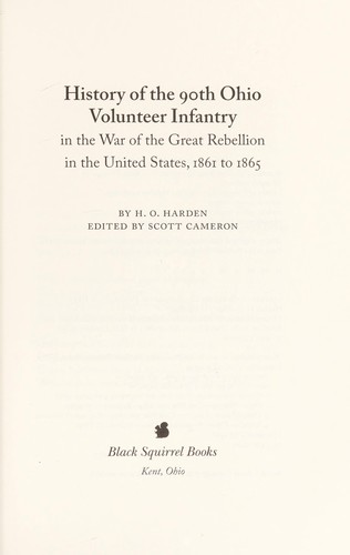 Cover for History of the 90th Ohio Volunteer Infantry in the War of the Great Rebellion in the United States, 1861 to 1865