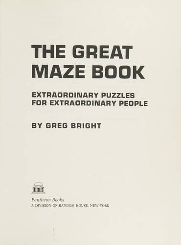Cover for The great maze book