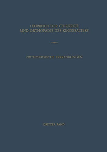 Cover for Orthopädische Erkrankungen des Kindesalters