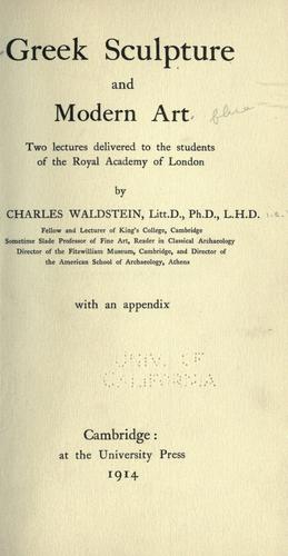 Cover for Greek sculpture and modern art