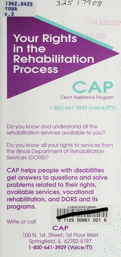 Cover for Your rights in the rehabilitation process