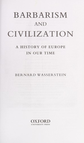 Cover for Barbarism and civilization