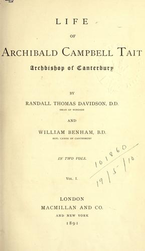 Cover for Life of Archibald Campbell Tait, Archbishop of Canterbury