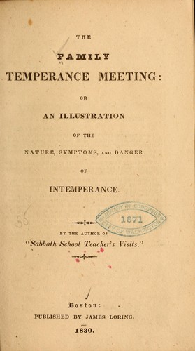 Cover for The family temperance meeting