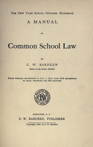 Cover for The New York school officers handbook