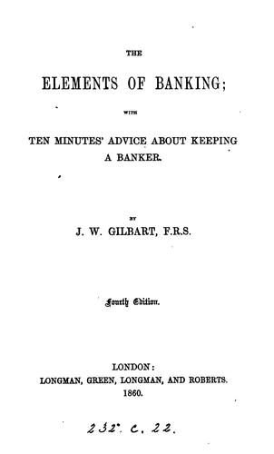 Cover for The elements of banking