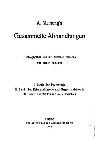 Cover for Gesammelte Abhandlungen: Hrsg. Und mit Zusätzen versehen von seinen Schülern