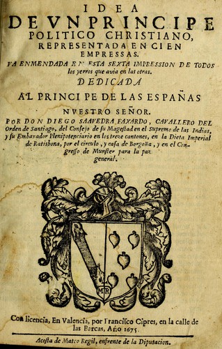 Cover for Idea de vn principe politico christiano