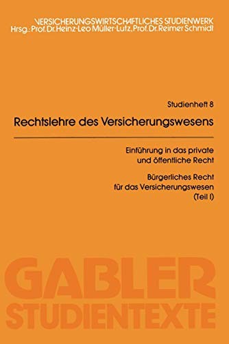 Cover for Rechtslehre des Versicherungswesens