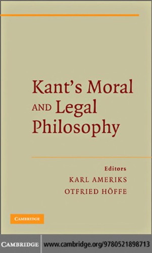 Cover for Kant's moral and legal philosophy