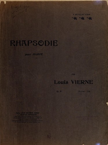 Cover for Rhapsodie pour harpe