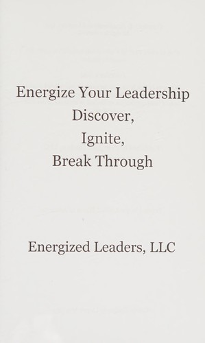 Cover for Energize your leadership