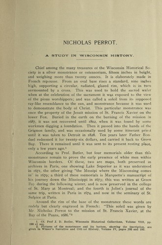 Cover for Nicholas Perrot