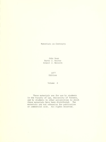 Cover for Materials on contracts