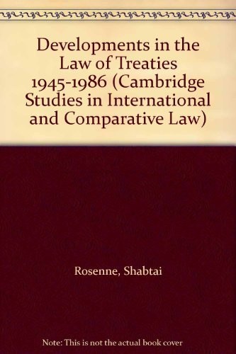 Cover for Developments in the law of treaties, 1945-1986