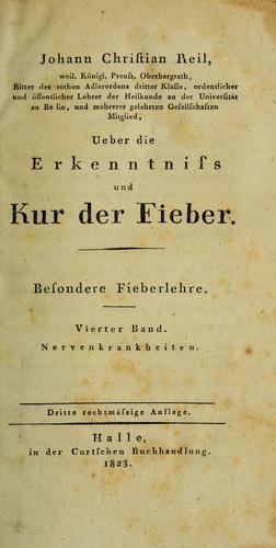 Cover for Ueber die Erkenntniss und Kur der Fieber
