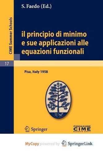 Cover for Il principio di minimo e sue applicazioni alle equazioni funzionali