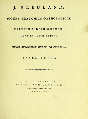 Cover for Icones anatomico-pathologicae partium corporis humani