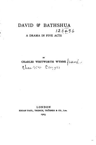 Cover for David and Bathshua: A Drama in Five Acts