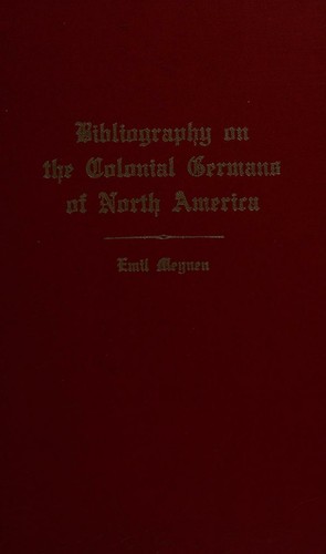 Cover for Bibliography on the colonial Germans of North America