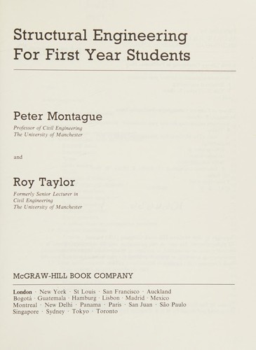 Cover for Structural engineering for first year students