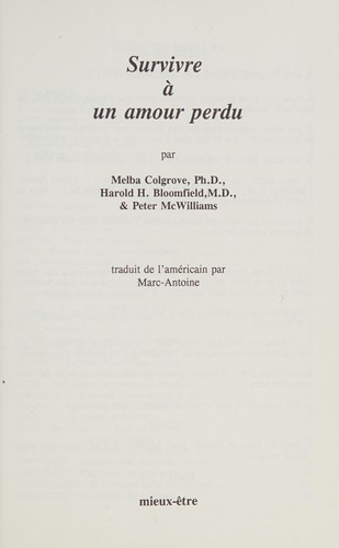 Cover for Survivre à un amour perdu