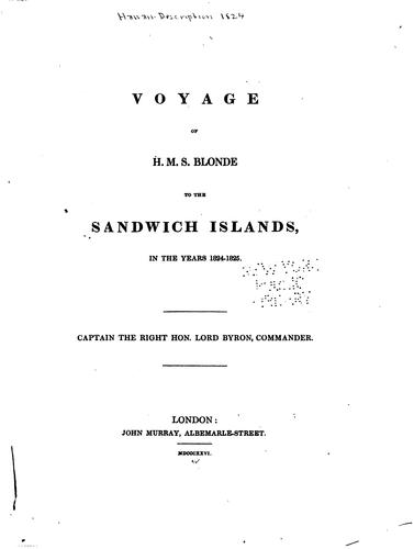 Cover for Voyage of H. M. S. Blonde to the Sandwich Islands, in the Years 1824-1825