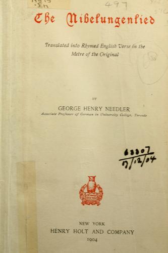 Cover for The Nibelungenlied.