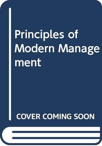 Cover for The Principles of modern management