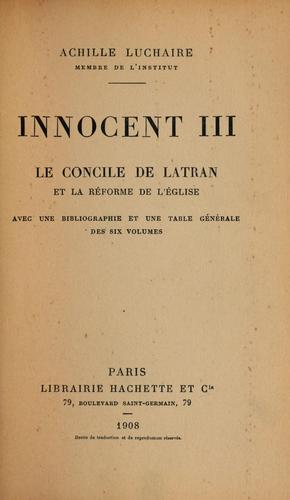 Cover for Innocent III ...