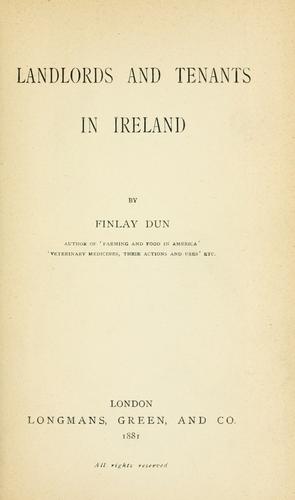 Cover for Landlords and tenants in Ireland