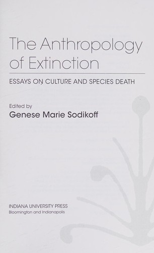 Cover for The anthropology of extinction