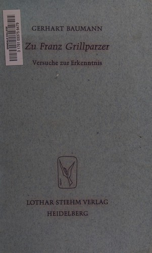 Cover for Zu Franz Grillparzer.
