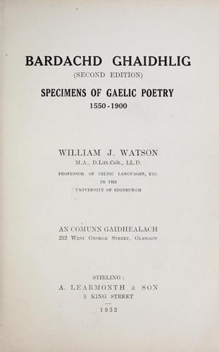 Cover for Bardachd Ghaidhlig