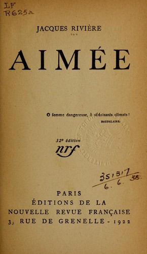 Cover for Aimée ...