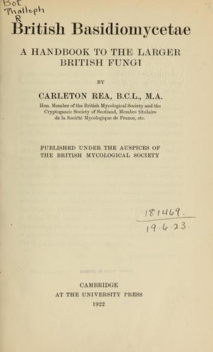 Cover for British Basidiomycetae