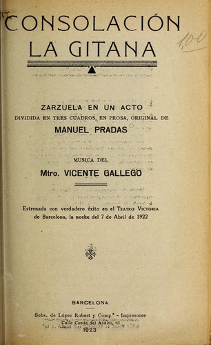 Cover for Consolación la gitana