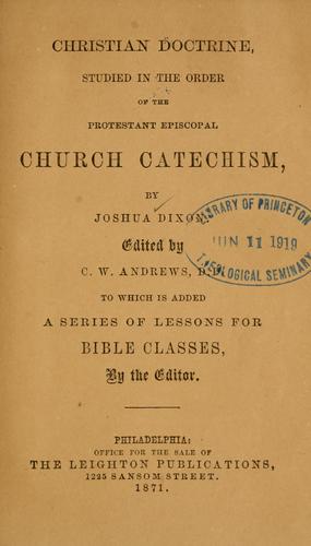Cover for Christian doctrine