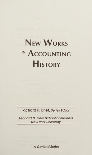 Cover for Internal accounting control evaluation and auditor judgment
