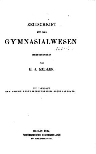 Cover for Sokrates: Zeitschrift für das Gymnasialwesen