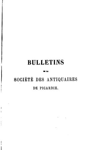 Cover for Bulletins de la Société des antiquaires de Picardie