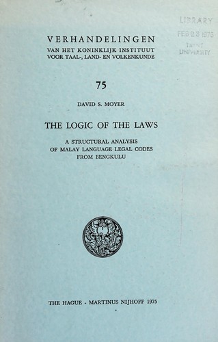 Cover for The logic of the laws