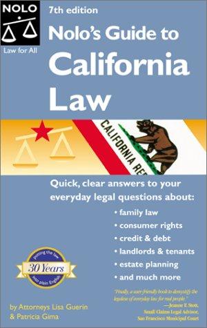 Cover for Nolo's Guide to California Law (Nolo's  Guide to California Law)