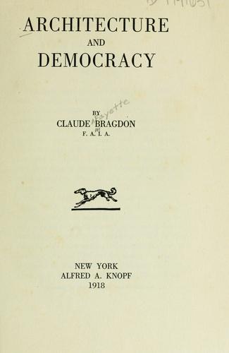 Cover for Architecture and democracy