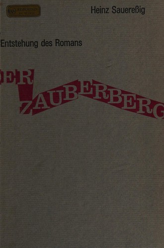 Cover for Die Entstehung des Romans "Der Zauberberg"