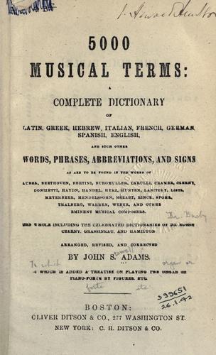 Cover for 5000 musical terms