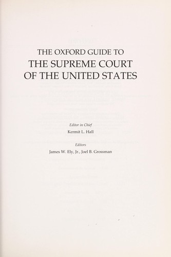Cover for The Oxford guide to the Supreme Court of the United States